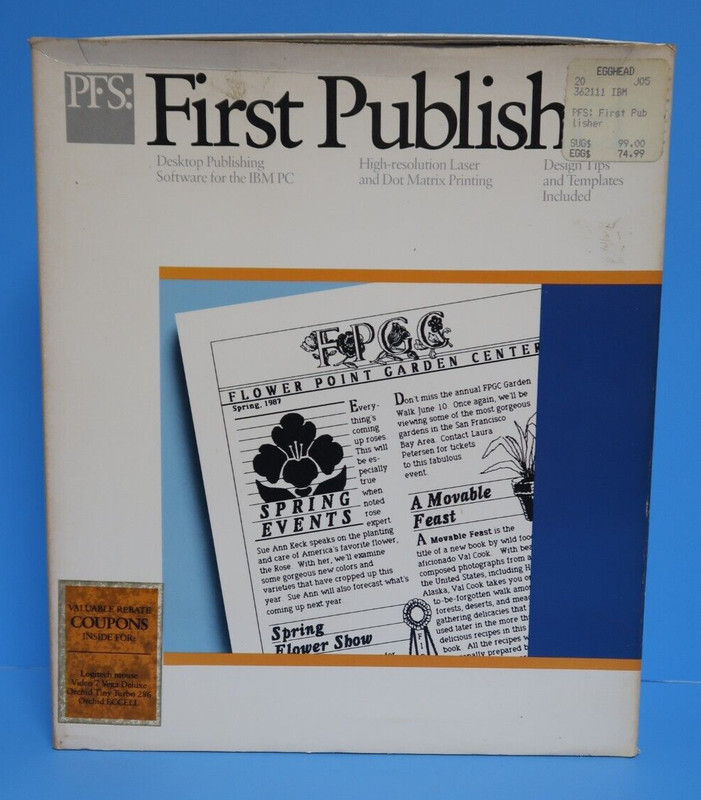 First Publish IBM Desktop Publishing Computer Program Software 5.25″ Floppy Disc