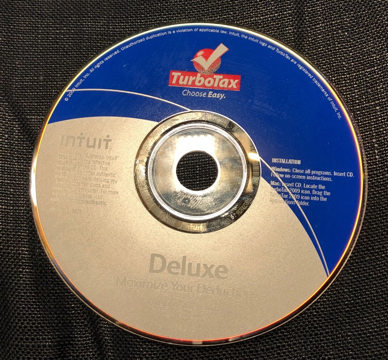 2009 TurboTax Deluxe Fed &State & 2001 Quicken TurboTax Deluxe Tax CDs