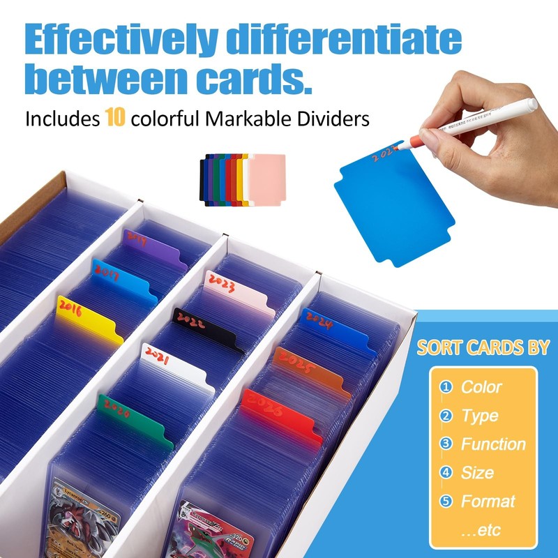 4 Pack Sports Card Boxes 3120 Count Cardboard Card Storage Box White Bulk Card S gallery