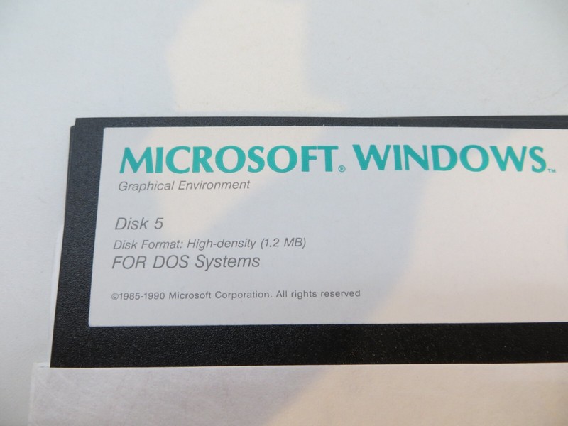 5.25" Floppy Disk MICROSOFT WINDOWS Operating System Version 3.1 1992 DOS discs gallery