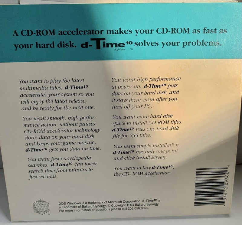d-Time 10 Software - Make your CD-ROM as fast as your band disk DOS Windows. gallery