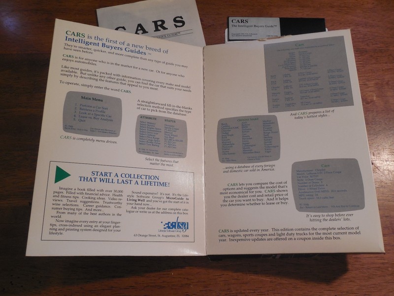 1989 CARS THE INTELLIGENT BUYERS GUIDE W/ BOX MANUAL & DISK FREE SHIPPING gallery