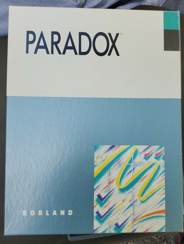 Borland Paradox DOS Version 3.0 in slip case, never installed 3.5" & 5 1/4" NOS gallery