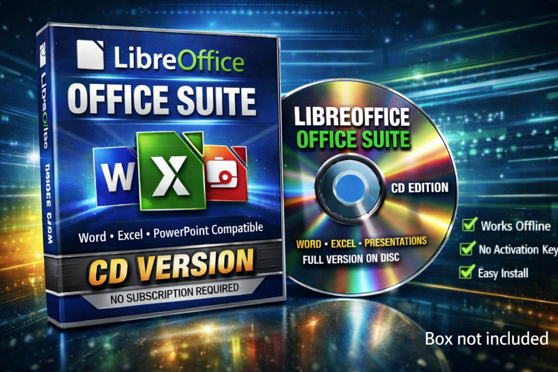 LibreOffice Office Suite CD | Opens DOCX XLSX PPTX | Offline No Subscription