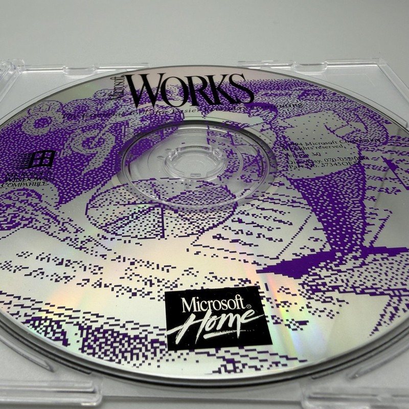 Vintage 1994 Microsoft Works Version 3.0 Software CD-ROM Windows OEM PC gallery
