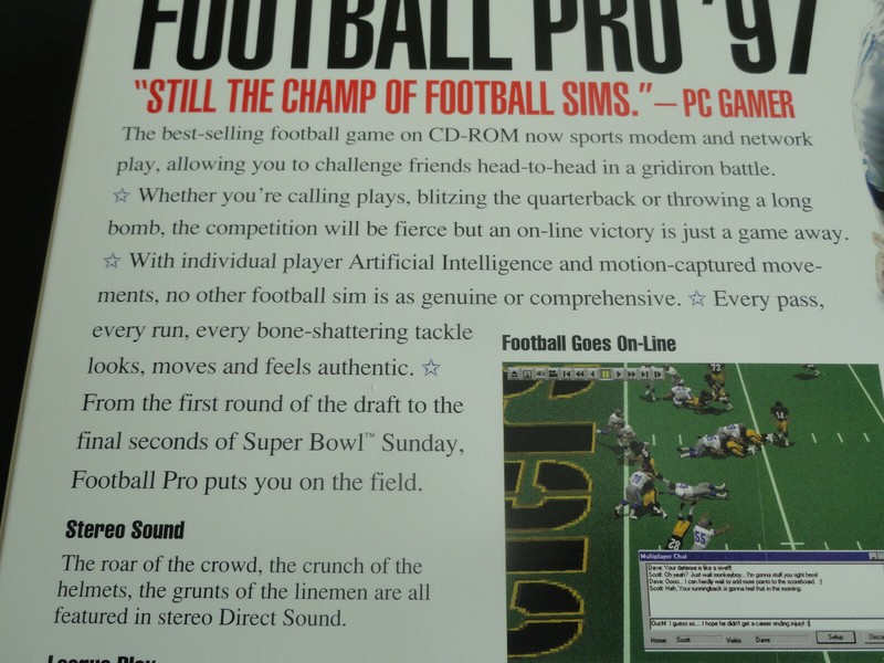 FRONT PAGE SPORTS FOOTBALL PRO BARRY SANDERS -WINDOWS 95 PC GAME CD ROM BIG BOX gallery