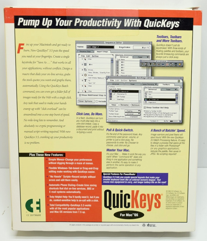 QuickKeys 3.5 Automate Your Mac Add-On Graphics 1996 Application for Macintosh gallery