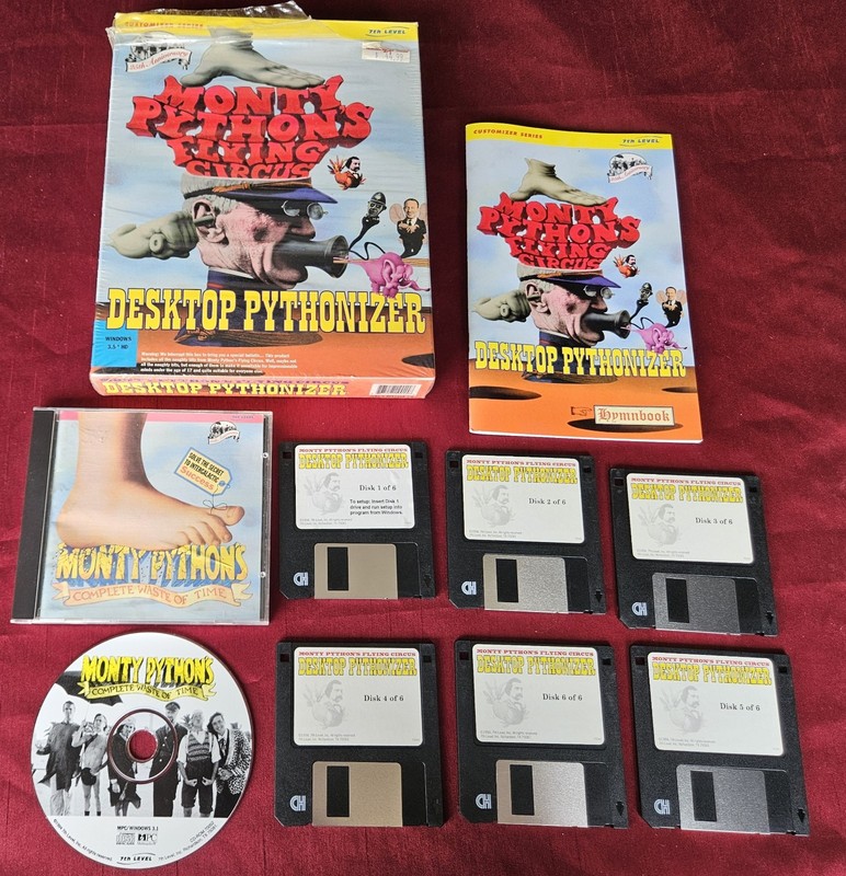 Monty Python’s Flying Circus Desktop Pythonizer Vintage PC Video Game CIB RARE💿