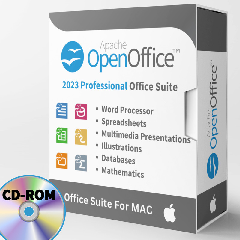 Open Office Home and Student 2023 for MAC – Office Software Suite on CD-ROM