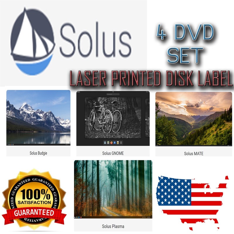 Solus 4.3 Linux Operating System 4 DVD Set | Fast Shipping from the USA!