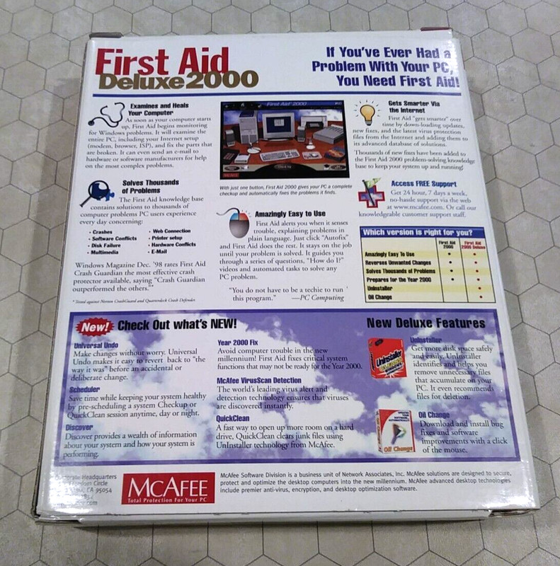McAfee First Aid Deluxe 2000, Windows 95/98 CD-ROM, 1998 gallery