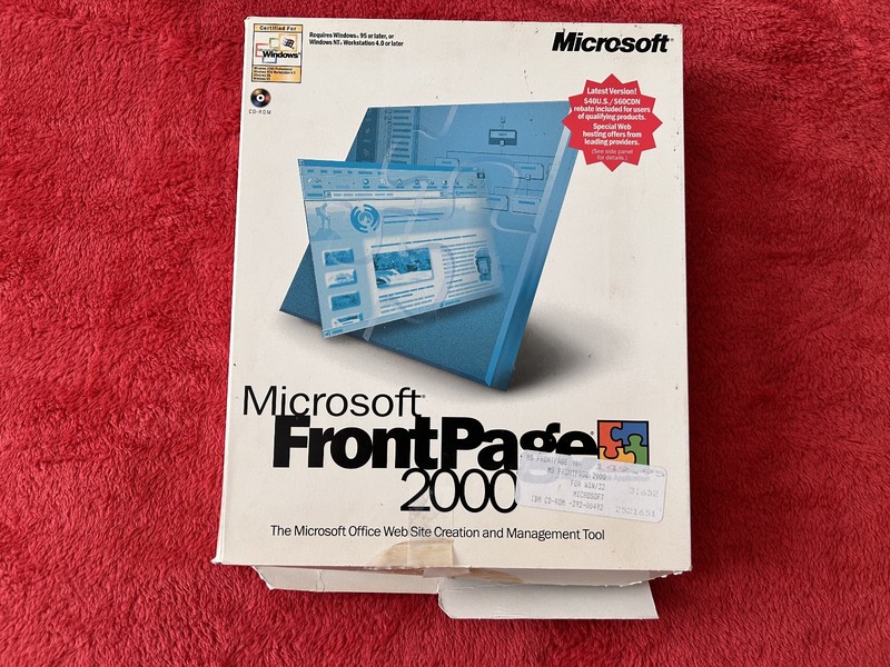 Microsoft Front Page 2000 (CD) for Windows 98 NT | web design tool w PRODUCT KEY gallery