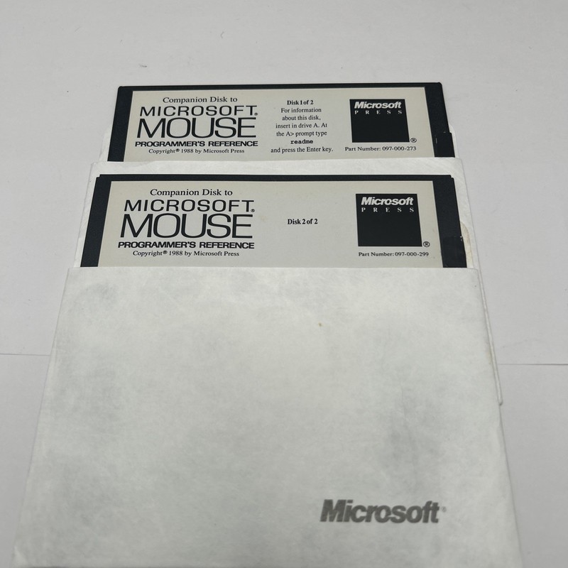 Vtg 1988 Microsoft Mouse – 5.25″ Floppy – Programmer’s Refference
