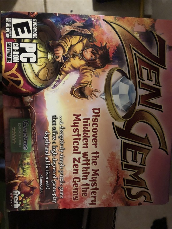 Zen Gems PC CD match three jewels colors power-up matching puzzle arcade game!