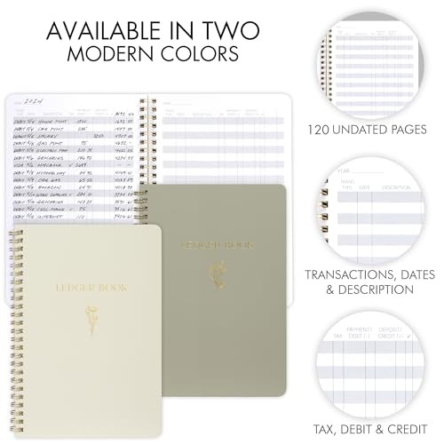 Easy to Use Accounting Ledger Book - The Perfect Expense Tracker Sage Green gallery