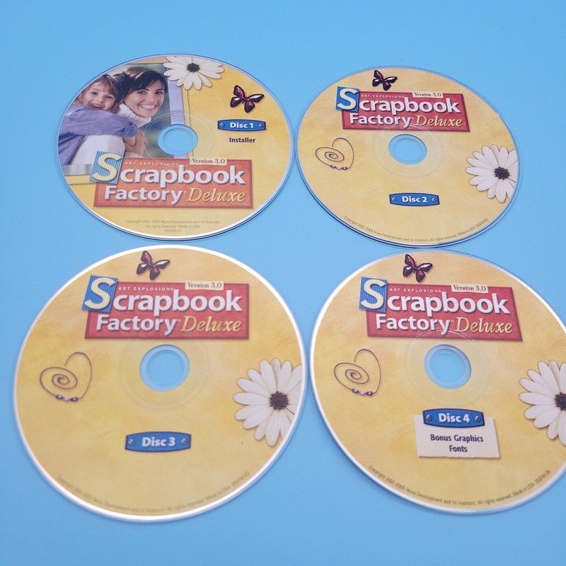 Scrapbook Factory Deluxe 4-CD-rom Set Version 3.0 PC CD-Rom Software