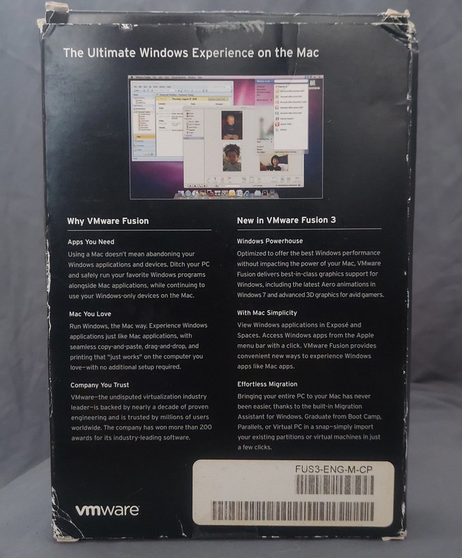 VMware Fusion 3 Virtual Machine Windows Emulator for OSX Mac FUS3-ENG-M-CP gallery