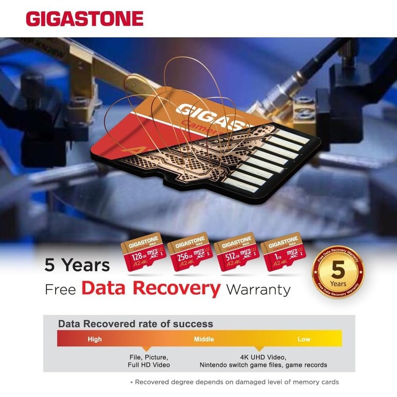 [5-Yrs Free Data Recovery] GIGASTONE 256GB Micro SD Card with USB 3.2 Type C ... gallery