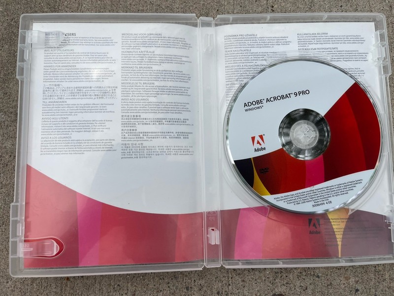 Adobe Acrobat 9 Pro Windows Disc w/ Serial Number Complete gallery