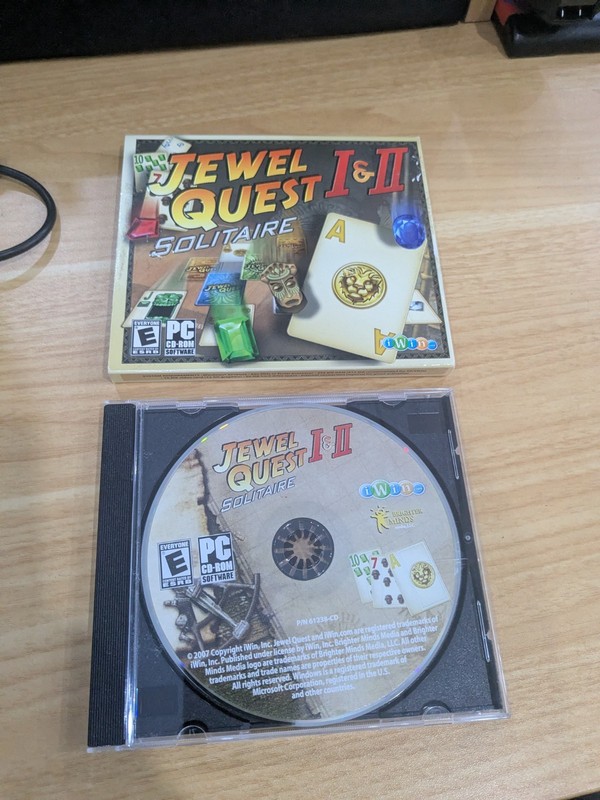 P1 Jewel Quest I & II Solitaire PC Rom Software CD