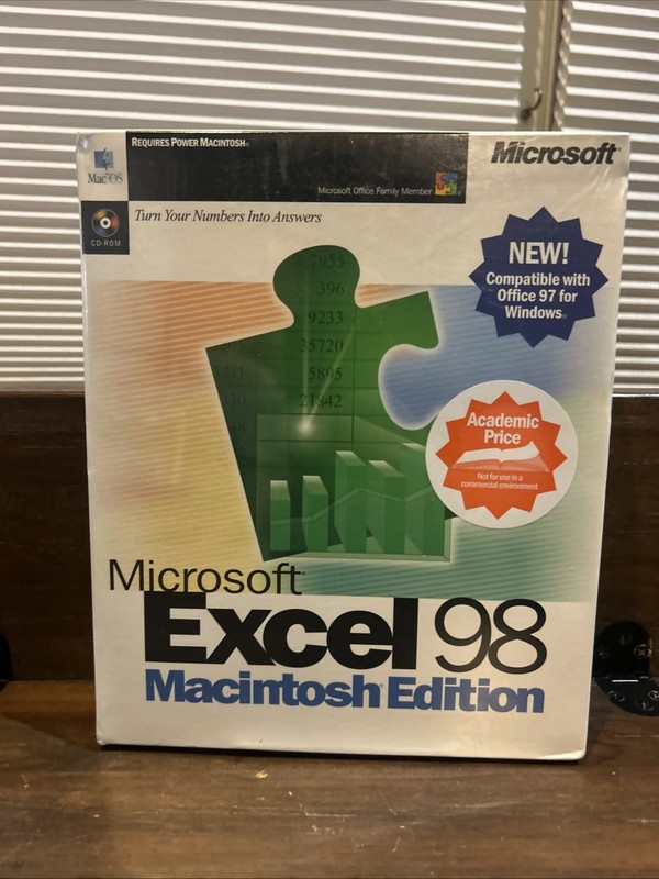 Microsoft Office 98 Macintosh Edition NEW & SEALED Vintage