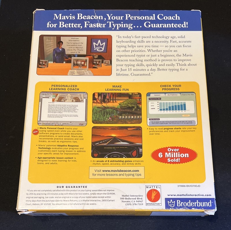 Mavis Beacon Teaches Typing Version 11 Broderbund Software Windows 95/98 Big Box gallery