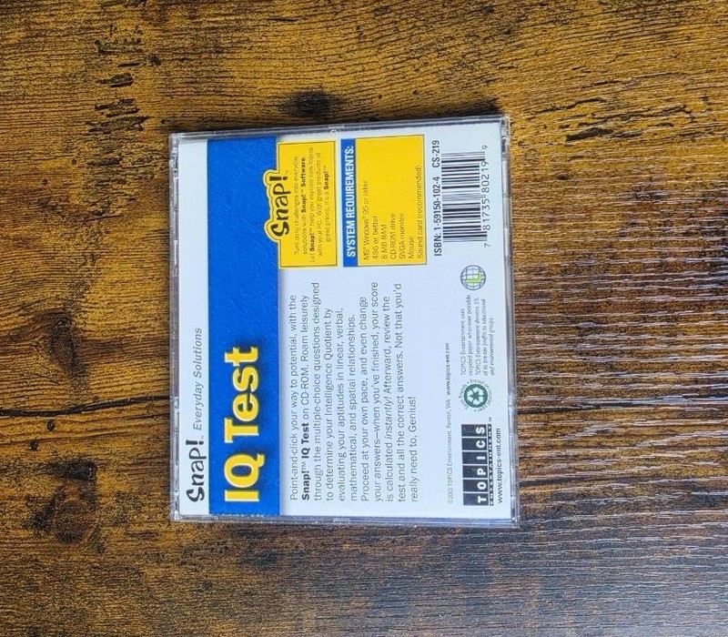 Snap! IQ Test Education Software CD-ROM for Windows, English (CS 219) gallery