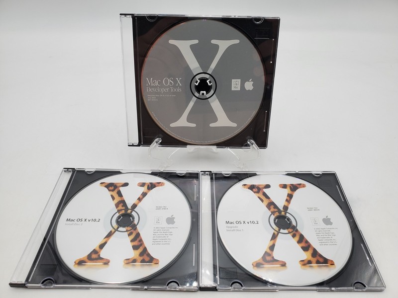 Apple Mac OS X v10.2 Upgrade Install Disc, Developer Tools Disc Lot of 3 Disc