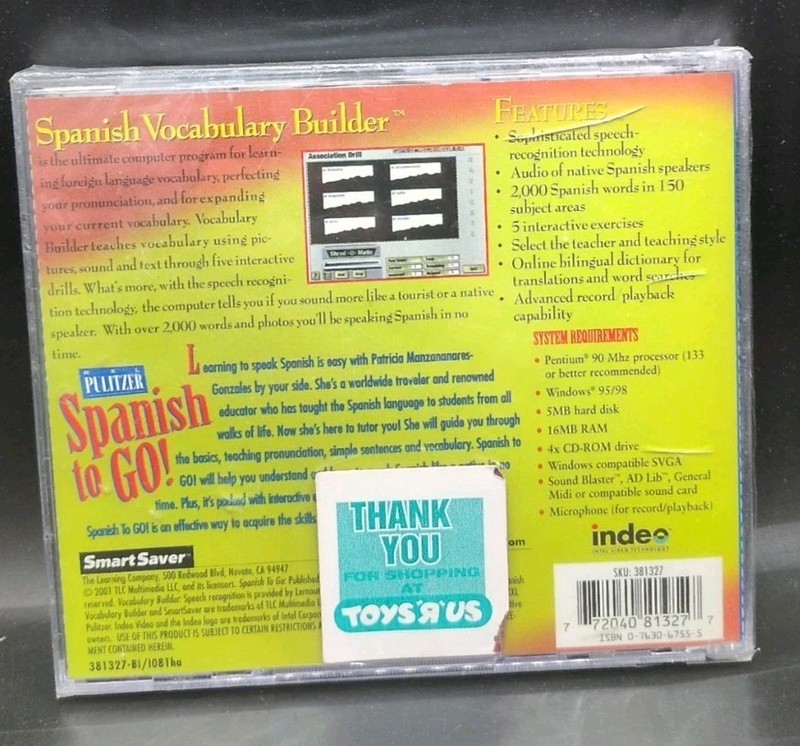 Spanish Vocabulary Builder/Pulitzer Spanish To Go PC CD-ROM NEW B438 gallery