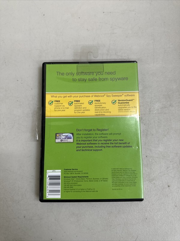 Webroot Spy Sweeper (Windows 98 SE, 2000, Me, XP) MINT CD W/ KEY gallery