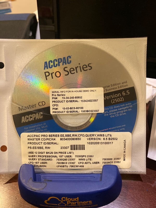 NEW ACCPAC Pro Series 6.5 EE, SBE, CFO, Query, WMS, INFO. Master CD. All module