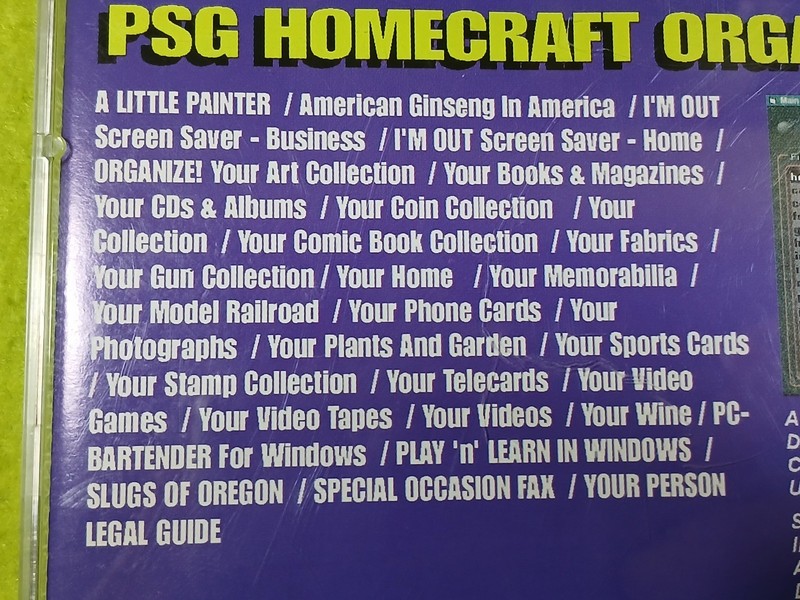 PSG Homecraft Organizers (PC CD-ROM, 1996) Vintage DOS/Win95 BUSINESS Shareware gallery