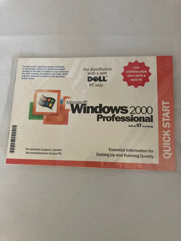 Dell Microsoft Windows 2000 Professional Reinstallation CD W2K+SP1 NEW Sealed