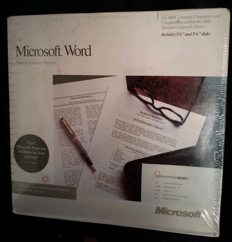 Microsoft Word Version 4.0 1987 3.5″ – 5 1/4″ Floppy Disc Sealed New Windows IBM