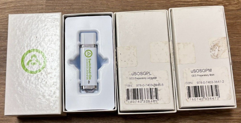 Switched-on Schoolhouse GED Preparatory Lot of 3 subject Usb Sticks