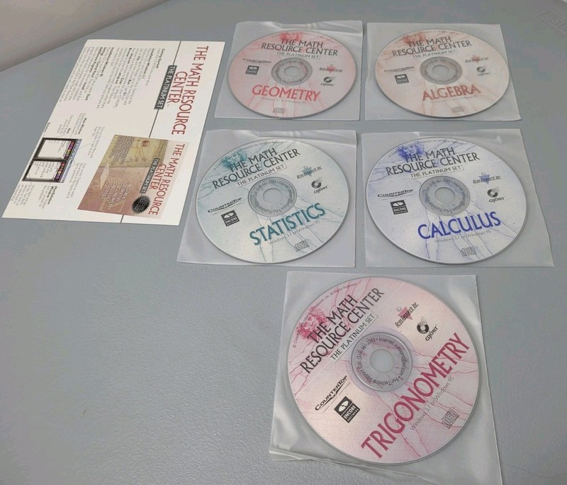 Math Resource Center Platinum Set Complete Vintage 1996 Big Box CD-ROM Algebra gallery