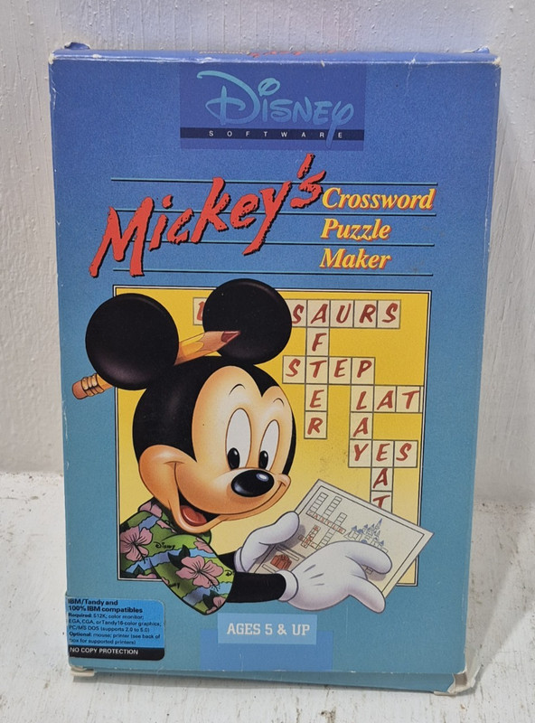 Vintage Disney Software Mickey’s Crossword Puzzle Maker Computer Game PC