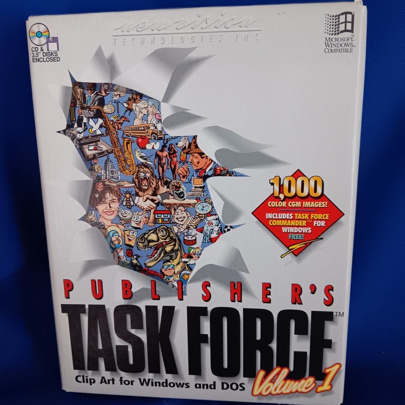 Publisher’s Task Force Clip Art for Windows & DOS V. 1 CD & 3.5″ Disks
