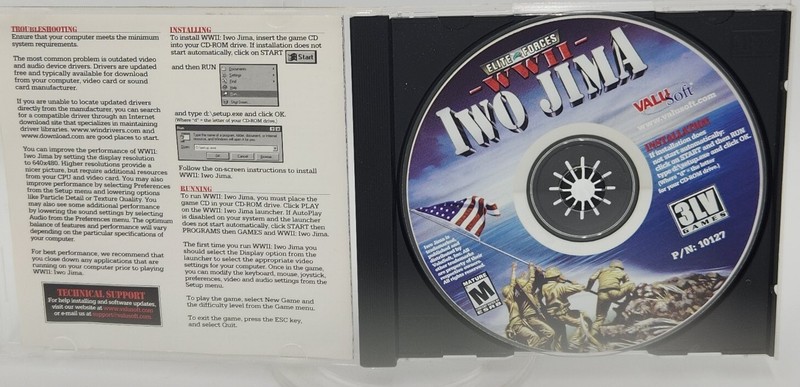 Elite Forces IWO JIMA Video Game - PC CD-ROM ValuSoft VTG Working gallery