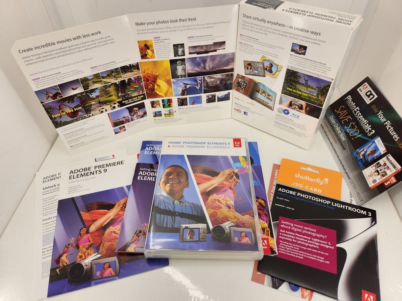 Adobe Photoshop Elements 9 & Adobe Premiere Elements 9 Complete In Box + Serial# gallery