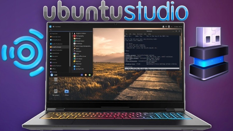 Ubuntu Studio 25.10 32GB USB(A) Key Canada Only for AMD and Intel 64 bits
