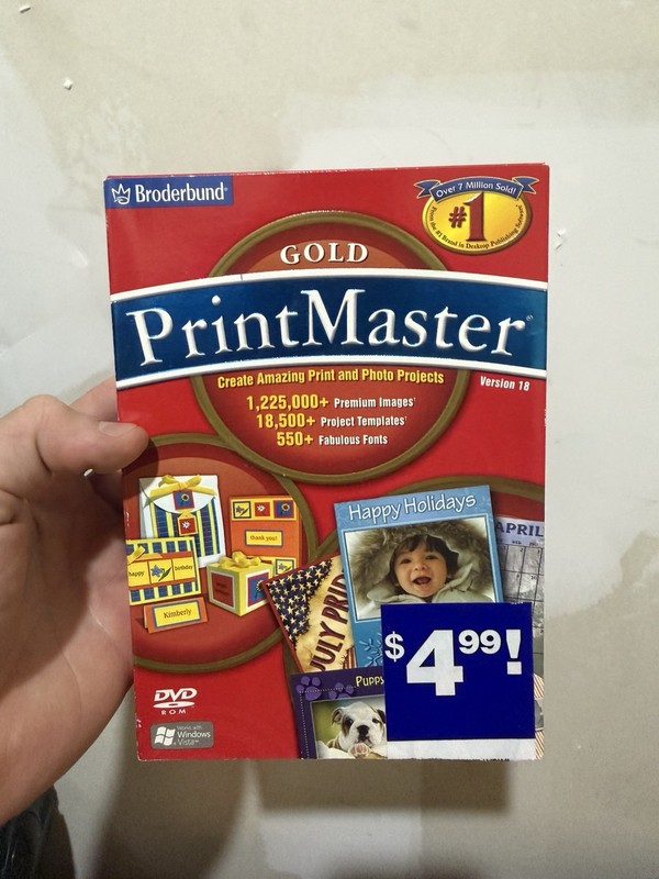 Printmaster Gold Version 18 Brand New Sealed In Small Box PC Software Broderbund