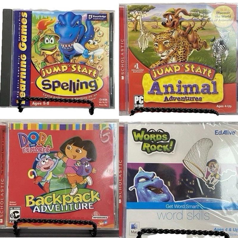 4 Game Lot PC CD-ROM Windows 95+ Children’s Educational Classes Jump Start Dora