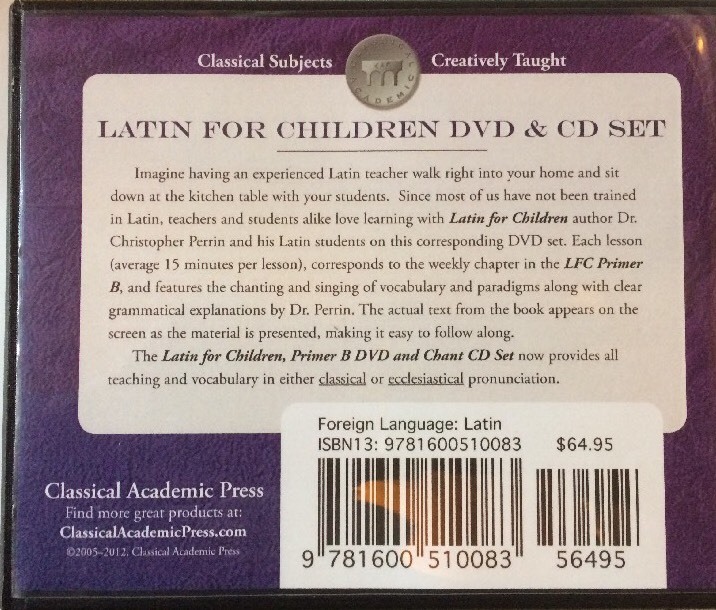 Latin For Children Primer Level B Set 2 DVDs + Chant CDs - Dr Christopher Perrin gallery