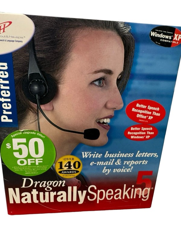 Dragon Naturally Speaking 5 Preferred- Point And Speak Headset- New- Sealed gallery