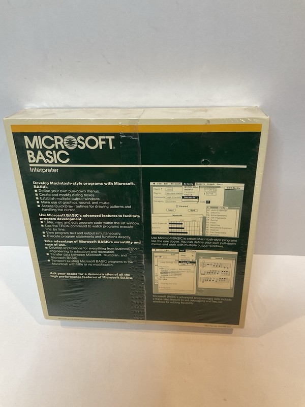 Vintage Macintosh Microsoft BASIC Interpreter OEM Sealed NOS gallery