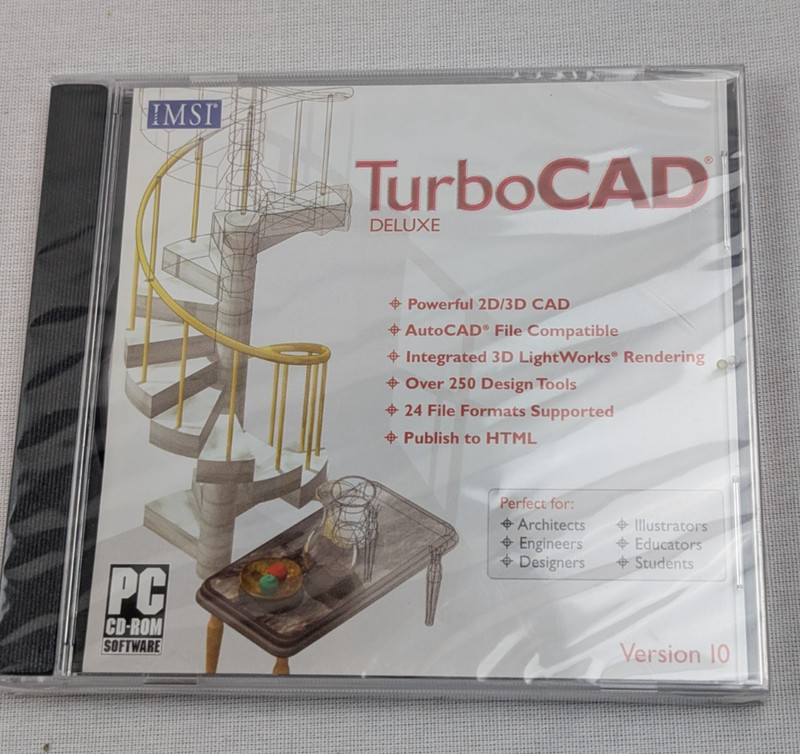 TurboCAD Deluxe Version 10 PC Windows 98/NT4/Me/2000/XP Sealed NEW Sealed