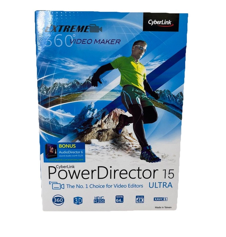 CyberLink PowerDirector Ultra 15 CD Software Complete With Code Ultra HD 4K