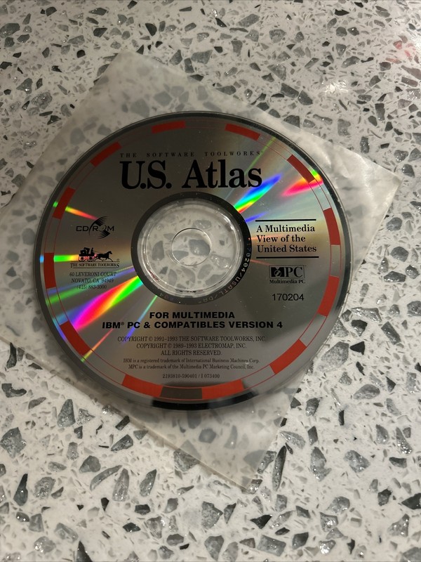 The Software Toolworks U.S. Atlas Disc CD-ROM IBM PC Version 4 gallery