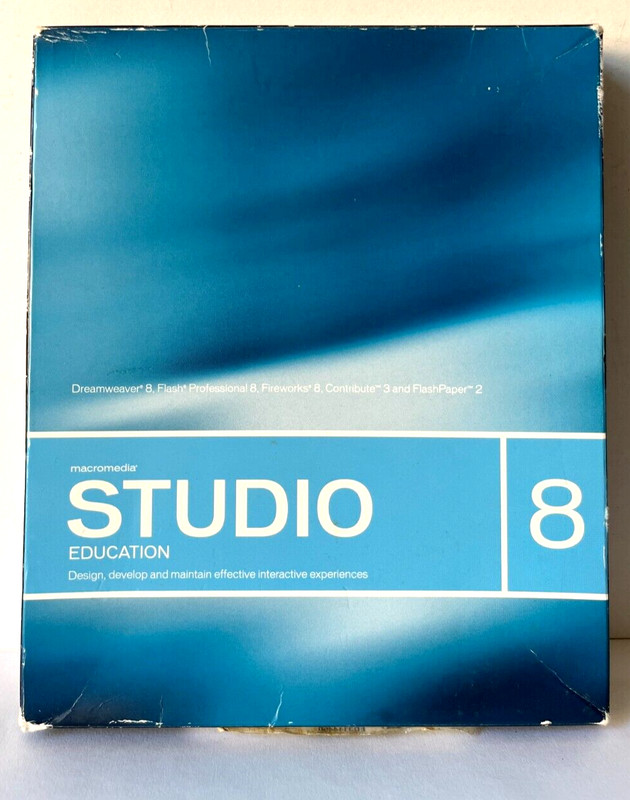 Macromedia Studio 8 Design Suite Dreamweaver Flash Fireworks for Windows Mac